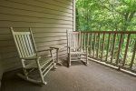 Enjoy the outdoors in the rocking chairs on the deck 